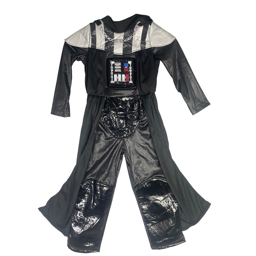 Star Wars Darth Vader Kids Costume Jumpsuit Black Silver Size 5/6 Lucasfilm